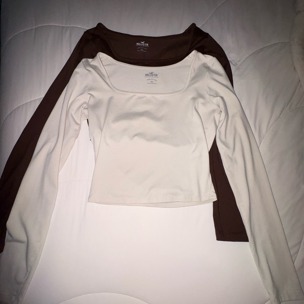 TWO long sleeve hollister shirts
